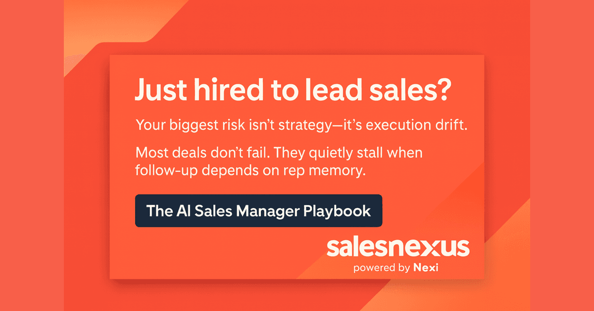 SalesNexus Releases AI Sales Manager Playbook to Address Revenue Leakage and Rep Performance