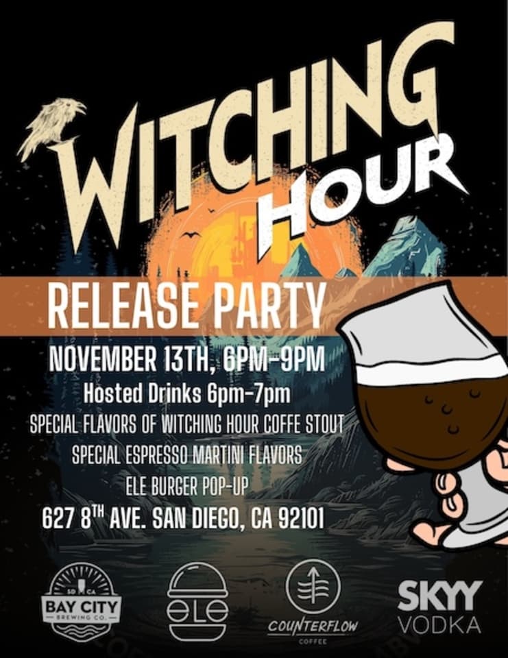Counterflow Coffee and Bay City Brewing Launch Witching Hour Coffee Stout, a Nod to San Diego's Punk Rock Roots