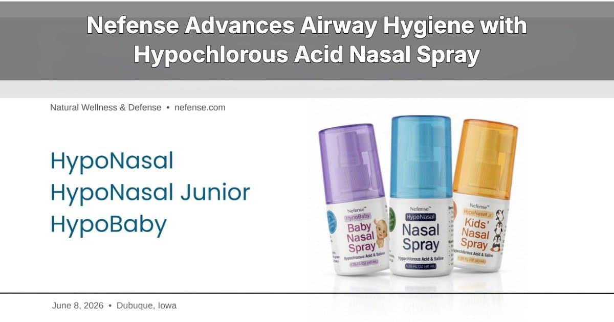 Nefense Launches Age-Specific Hypochlorous Acid Nasal Spray Line for Airway Hygiene