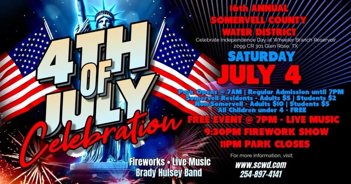 Glen Rose to Host July 4th Fireworks and Reckless Kelly Concert This Summer