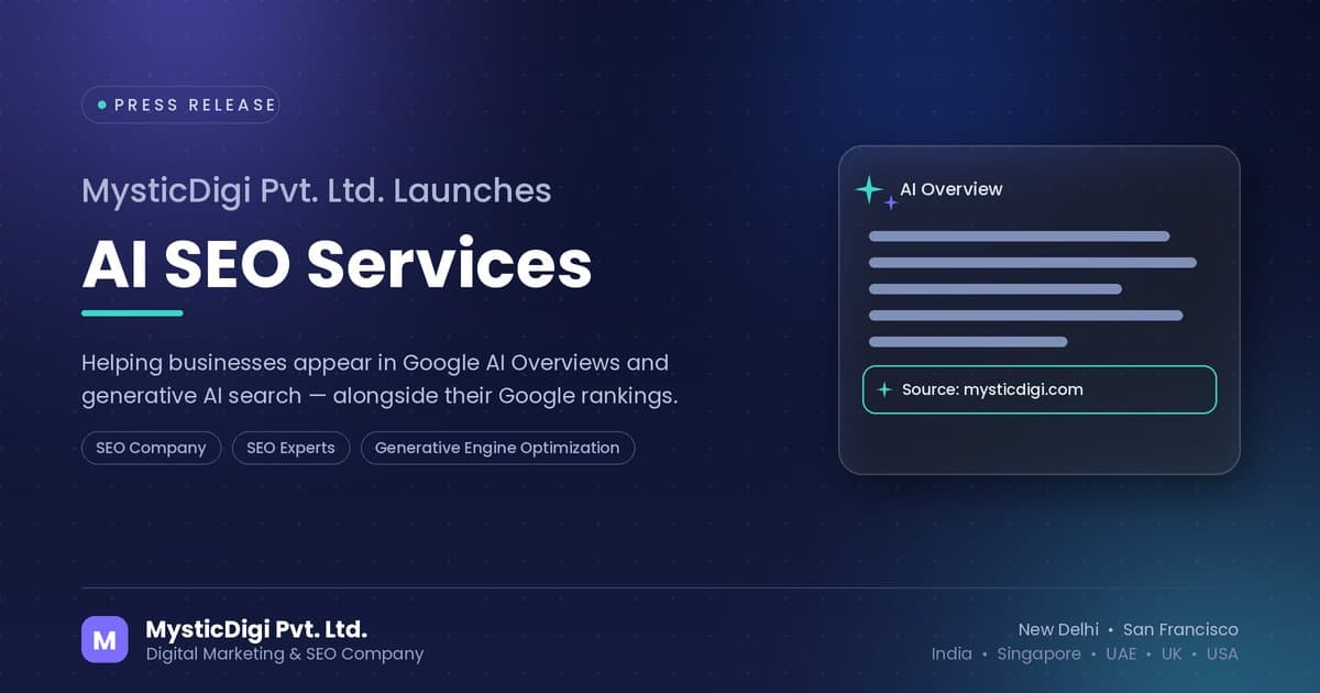 Delhi-Based SEO Company MysticDigi Expands Beyond Traditional Search with a Dedicated AI SEO Practice