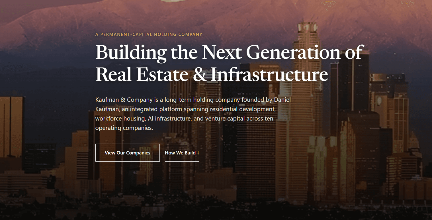 Kaufman & Company Launches Unified Platform, Merging Real Estate and Tech Ventures