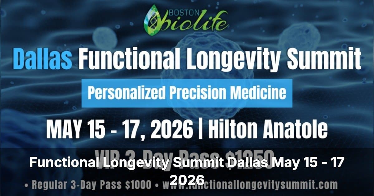 Functional Longevity Summit Dallas 2026 to Merge Precision Medicine with Practice Optimization