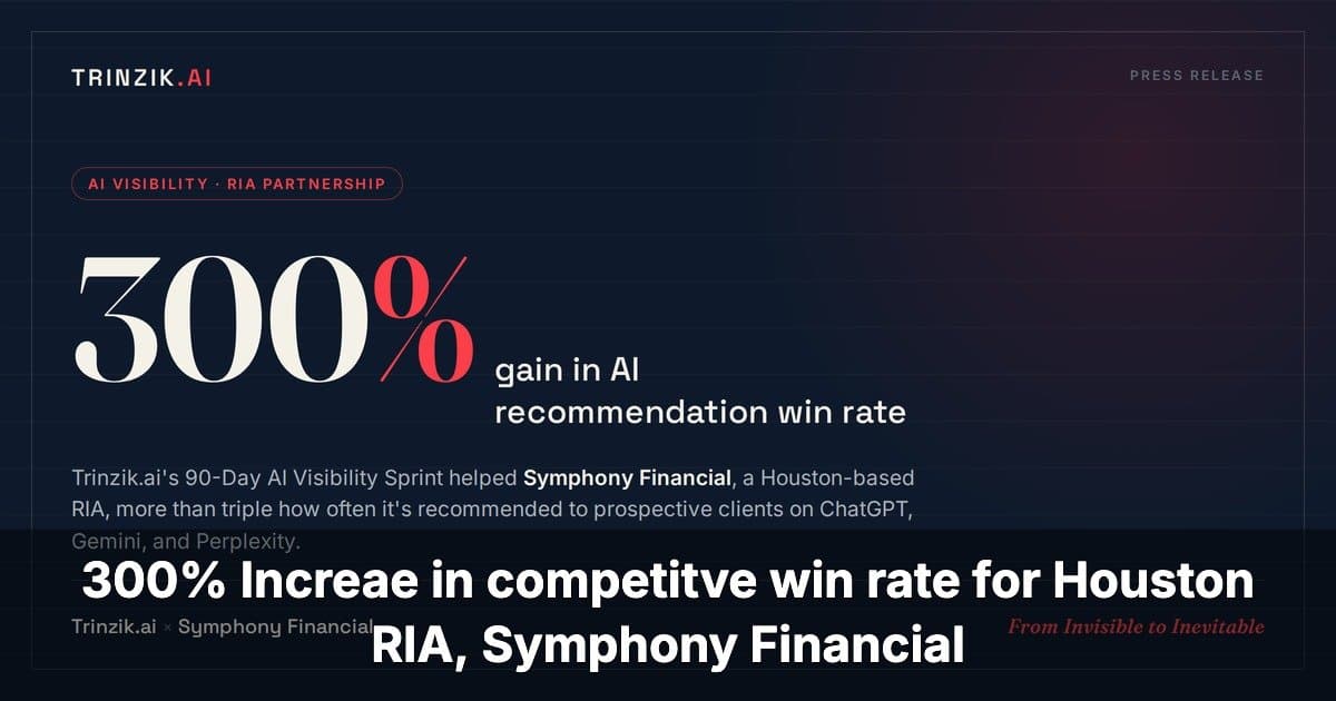 Trinzik.ai and Symphony Financial Partnership Demonstrates 300% Boost in AI-Driven Client Recommendations
