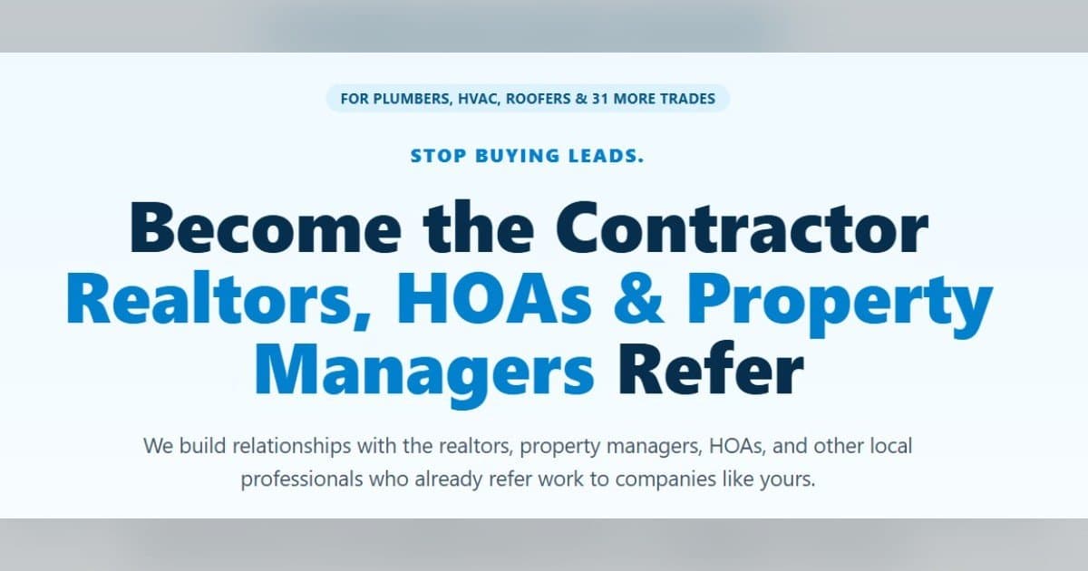 Get Referrers Launches Platform to Help Contractors Build Referral Networks